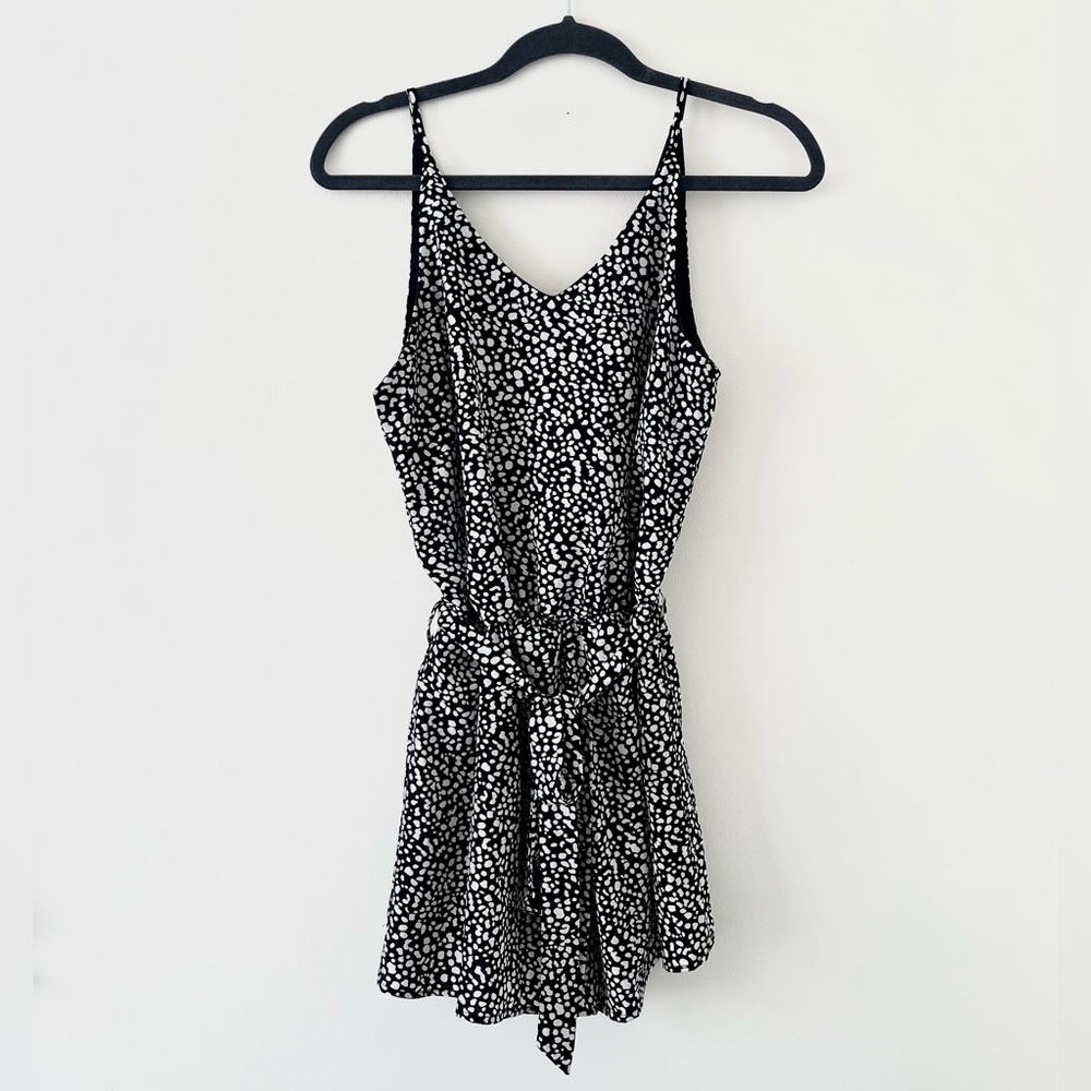 She + Sky Black and White Speckled Romper
